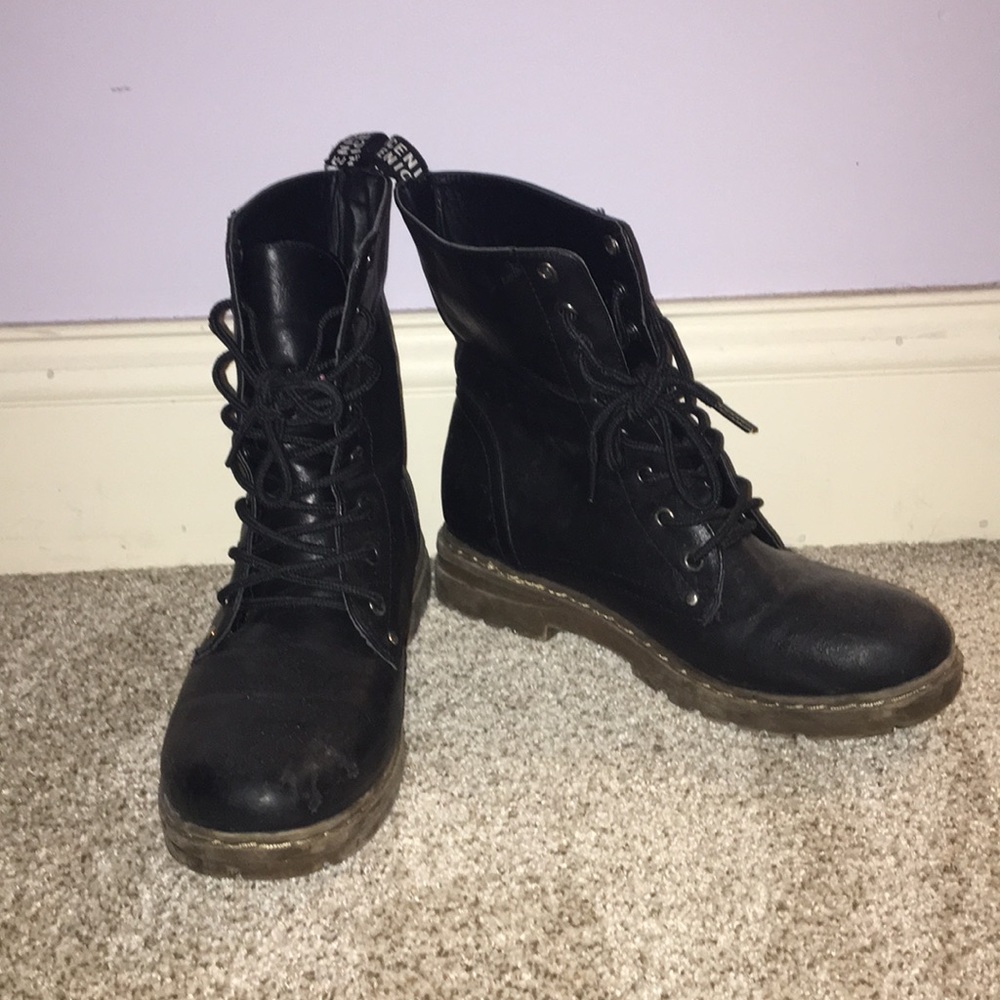 Chunky Black Combat Boots
